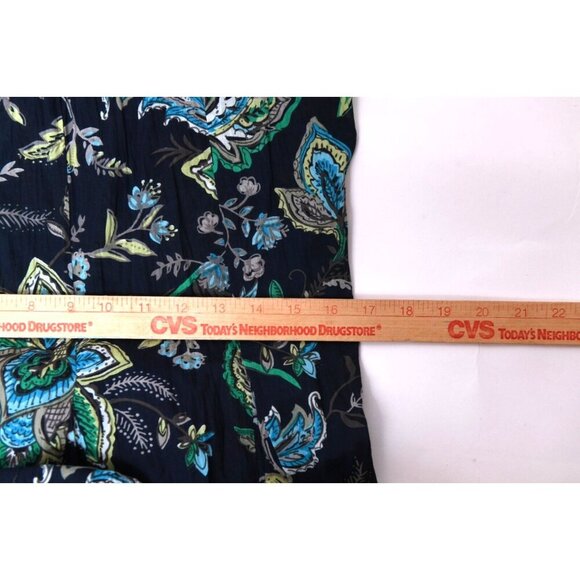 Cino Sleeveless Cotton Mini Dress Floral Print Blue Teal Womens Small NEW - Picture 11 of 12